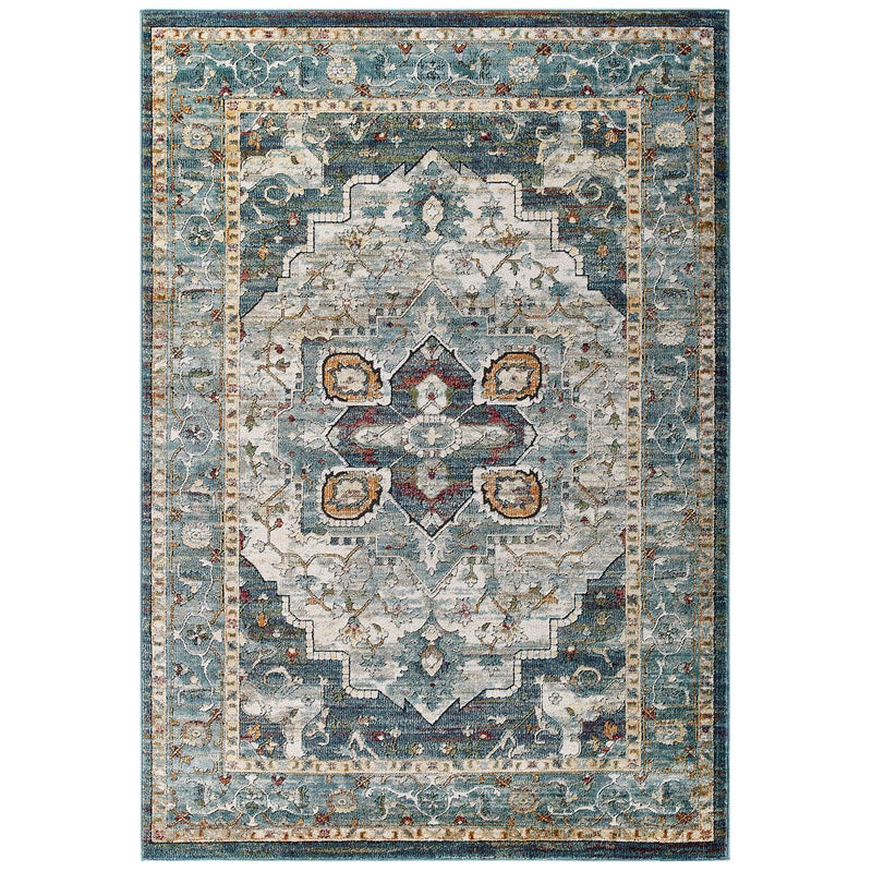 Tribute Diantha Distressed Vintage Floral Persian Medallion 8x10 Area Rug image