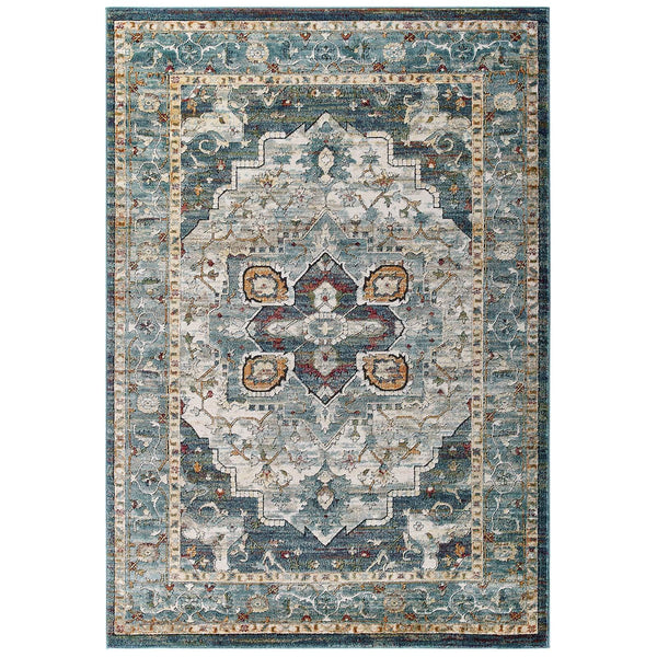 Tribute Diantha Distressed Vintage Floral Persian Medallion 8x10 Area Rug image