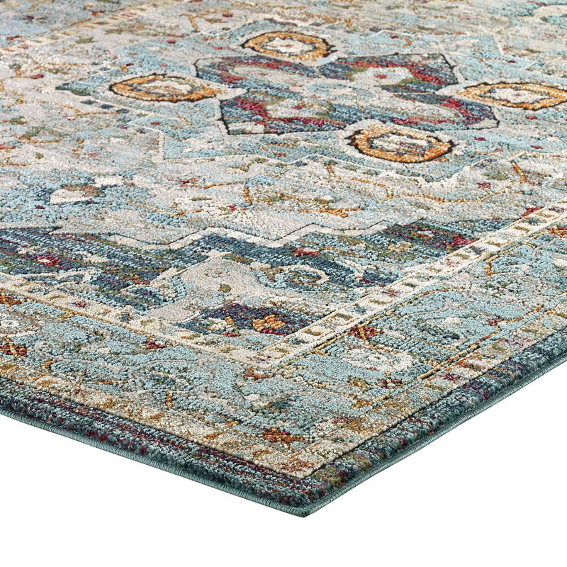 Tribute Diantha Distressed Vintage Floral Persian Medallion 8x10 Area Rug