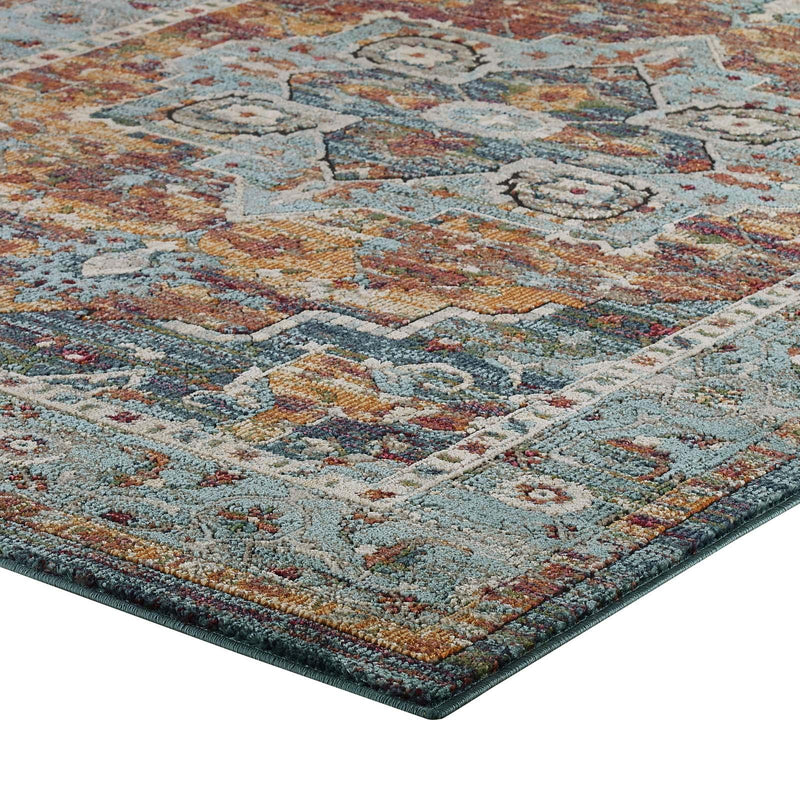 Tribute Diantha Distressed Vintage Floral Persian Medallion 8x10 Area Rug