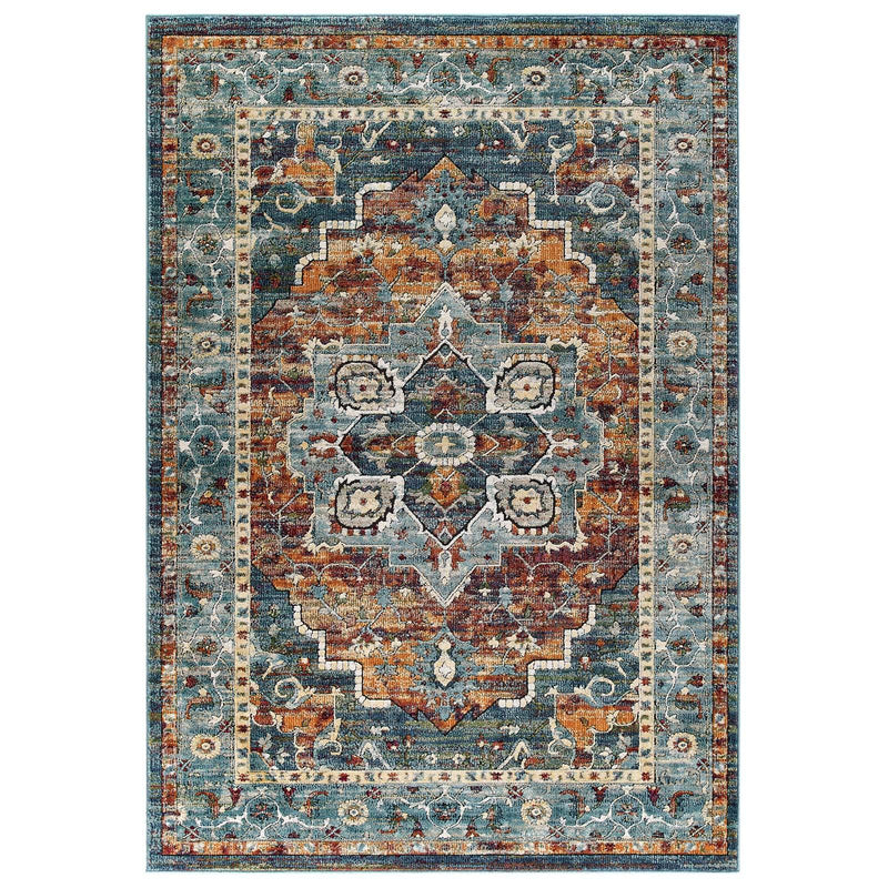 Tribute Diantha Distressed Vintage Floral Persian Medallion 8x10 Area Rug