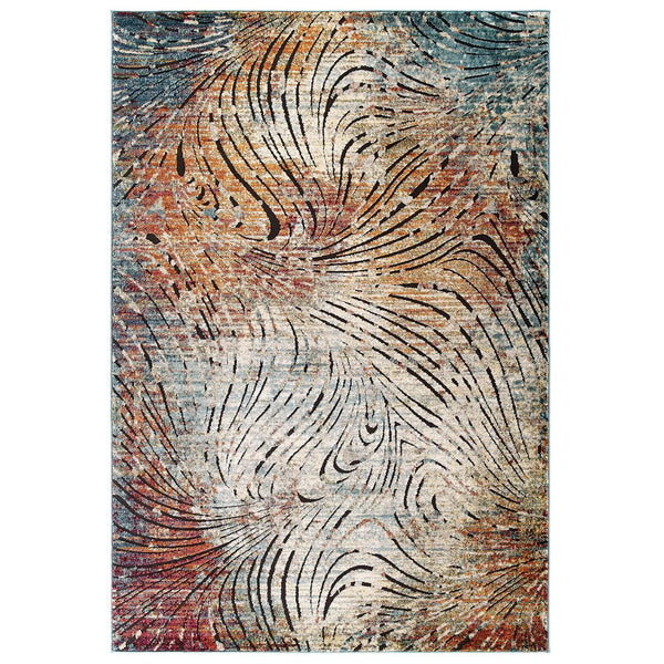Tribute Ember Contemporary Modern Vintage Mosaic 5x8 Area Rug image