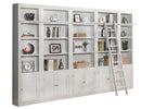 Parker House Boca 6-Piece Inset Bookcase Wall with Ladder in Cottage White