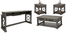 Parker House Sundance - Smokey Grey Cocktail Table with 2 End Tables and Console Table