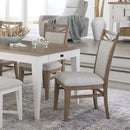 Parker House Americana Modern Dining Rectangular Extendable Dining Table with 6 Upholstered Dining Chairs