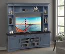 Parker House Americana Modern 92 in. TV Console with Hutch and LED Lights in Denim