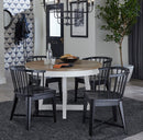 Parker House Americana Modern Dining 48-66 inch Round Dining Table and 4 Black Barrel Chairs