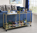 Kenda Clear Glass, Mirrored & Gold Serving Cart