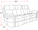 Parker Living Mason - Charcoal Power Reclining Sofa Loveseat and Recliner