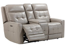 Parker Living Canterbury - Pewter Power Reclining Zero Gravity Console Loveseat