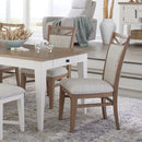 Parker House Americana Modern Dining 48 inch Round Extendable Dining Table and 4 Upholstered Chairs