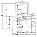 Felicity Makeup Vanity Table with LED Mirror