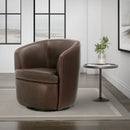 Parker Living Barolo 100% Italian Leather Swivel Club Chair Two Pack