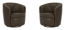 Parker Living Barolo 100% Italian Leather Swivel Club Chair Two Pack