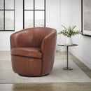 Parker Living Barolo 100% Italian Leather Swivel Club Chair Two Pack