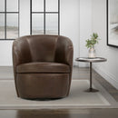 Parker Living Barolo 100% Italian Leather Swivel Club Chair Two Pack