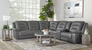 Parker Living Caldwell Fog 6 Piece Modular Power Reclining Sectional with Power Adjustable Headrests