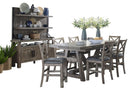 Parker House Lodge Dining Counter Height Extendable Table with 6 Stools and Buffet with Hutch