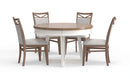 Parker House Americana Modern Dining 48 inch Round Extendable Dining Table and 4 Upholstered Chairs