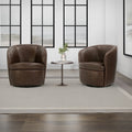 Parker Living Barolo 100% Italian Leather Swivel Club Chair Two Pack
