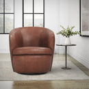 Parker Living Barolo 100% Italian Leather Swivel Club Chair Two Pack