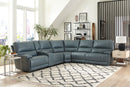 Parker Living Whitman - Verona Azure - Powered By Freemotion 6 Piece Modular Power Reclining Sectional with Power Adjustable Headrests