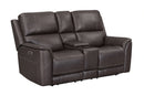 Parker Living Easton - Steamboat Brown Zero Gravity Power Reclining Tilt Console Loveseat P3