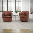 Parker Living Barolo 100% Italian Leather Swivel Club Chair Two Pack