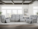 Parker Living Linus - Hudson Grey Zero Gravity Power Reclining Console Loveseat