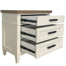 Parker House Americana Modern Bedroom 3 Drawer Nightstand with Charging Station