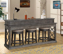 Parker House Sundance - Smokey Grey Cocktail Table with 2 Chairside Tables and Console Table with 3 Stools