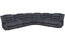 Parker Living Bolton - Misty Storm 7 Piece Modular Reclining Sectional and Entertainment Console