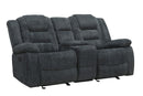 Parker Living Bolton - Misty Storm Glider Reclining Console Loveseat