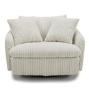 Parker Living Boomer - Mega Ivory Large Swivel Chair with 2 Toss Pillows
