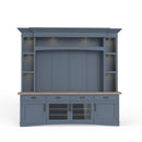 Parker House Americana Modern - Denim 92 In. TV Console with Hutch Back Panel and LED Lights