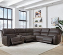 Parker Living Easton - Steamboat Brown 6 Piece Zero Gravity Power Reclining Sectional with Power Adjustable Headrests