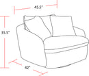 Parker Living Boomer - Dove Grey Large Swivel Chair with 2 Toss Pillows