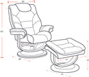 Parker Living Knight - Black Manual Reclining Swivel Chair and Ottoman