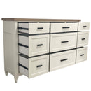 Parker House Americana Modern Bedroom King Platform Bed 2 Nightstands and Dresser with Mirror