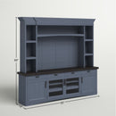 Parker House Americana Modern - Denim 92 In. TV Console with Hutch and LED Lights