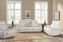 Parker Living Royce - Fantom Ivory Power Reclining Sofa with Drop Down Console