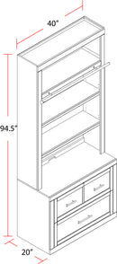 Parker House Catalina 40 In. Lateral File and Hutch