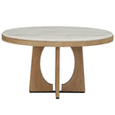 Parker House Escape - Dining 54 Inch Round Table with Buffet Server and 4 Barrel Chairs