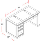Parker House Catalina 60 In. Writing Desk with Power Center and USB