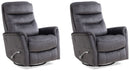 Parker Living Gemini - Capri Charcoal Swivel Glider Recliner Two Pack