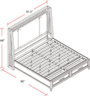 Parker House Americana Modern Bedroom King Shelter Bed 2 Nightstands Dresser with Mirror and Chest