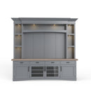 Parker House Americana Modern - Dove 92 In. TV Console with Hutch Back Panel and LED Lights