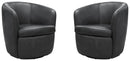 Parker Living Barolo - Vintage Slate 100% Italian Leather Swivel Club Chair Two Pack