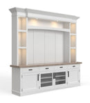 Parker House Americana Modern 92 Inch TV Console with Hutch Back Panel and LED Lights