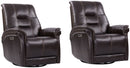 Parker Living Carnegie - Verona Coffee - Powered By Freemotion Cordless Power Swivel Glider Recliner Two Pack